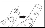 Om nåldöljare används, tryck på svarta knappen