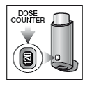 På baksidan av inhalatorn finns en dosräknare, som visar hur många doser det finns kvar. 