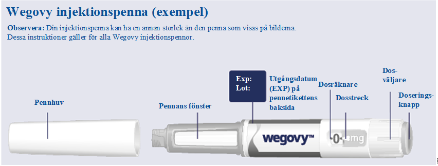Bild av Wegovy injektionspenna (exempel)