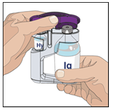 5. Öppna HyQvia enheten/ enheterna med två injektionsflaskor: