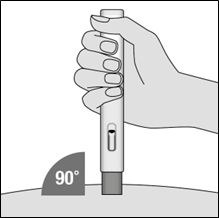 Placera injektionspennan (figur H)