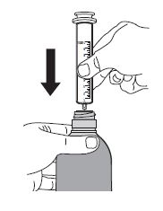 Kontrollera att kolven är helt nere i cylindern i doseringssprutan
