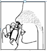 Hur man placerar pipen i den ena näsborren och böjer huvudet lite lätt framåt.