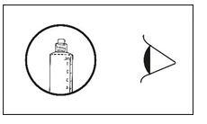 Bild 3 spruta - Kontrollera att förseglingen på den förfyllda sprutans spets är helt borttagen