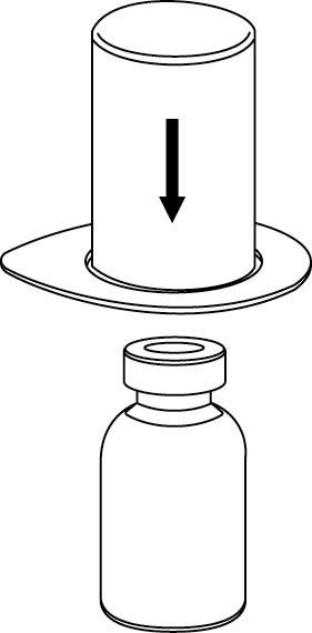Placera flaskan med vätska på en plan ren yta