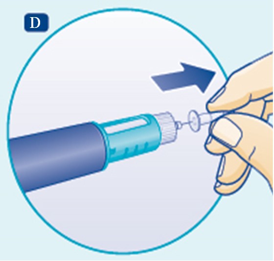 Ta bort det inre nålskyddet och kassera det.