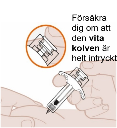 Tryck in den vita kolven helt