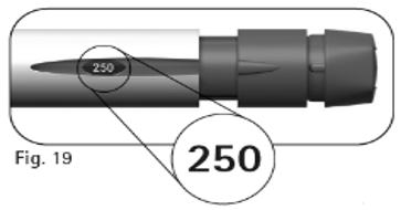 Figur 19: doseringsfönstret visar ”250”