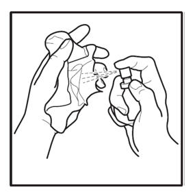 Öva att spraya i en pappersservett 2 eller 3 gånger tills det kommer en fin och jämn dusch.