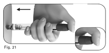 Figur 21 visar doskknappen som trycks ned
