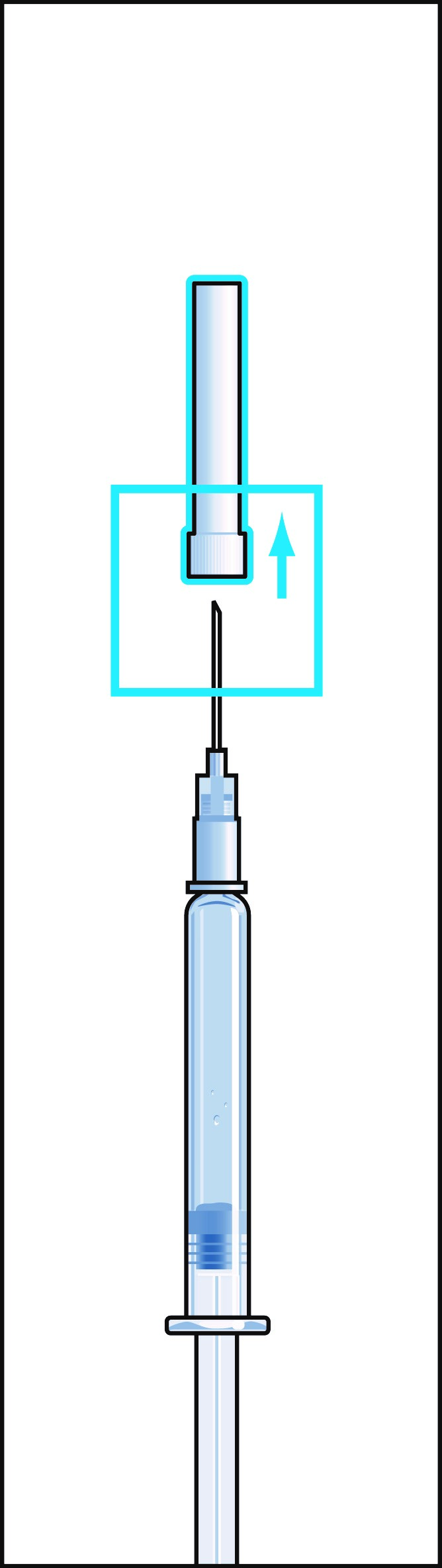 Ta bort skyddshatten från nålen