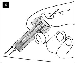 Fortsätt hålla kolven helt nedtryckt medan du försiktigt drar ut nålen rakt ut från injektionsstället.