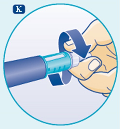 Sätt försiktigt tillbaka det yttre nålskyddet utan att vidröra nålen. Skruva av nålen och kassera den 