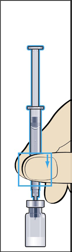 Stick nålen genom gummiproppen