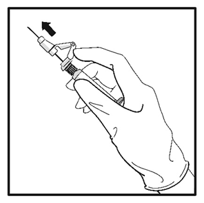 Efter injektion, tryck omedelbart med ett finger mot den aktiverade hävarmen för att aktivera skyddsmekanismen 
