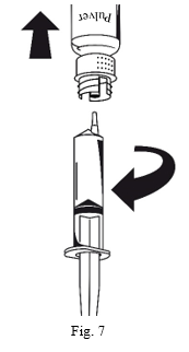The syringe is removed from the transfer set