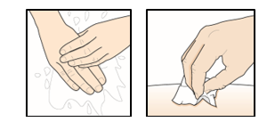 Tvätta händerna och rengör injektionsstället