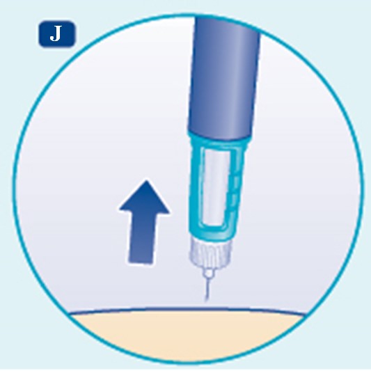 Ta bort injektionsnålen från huden.