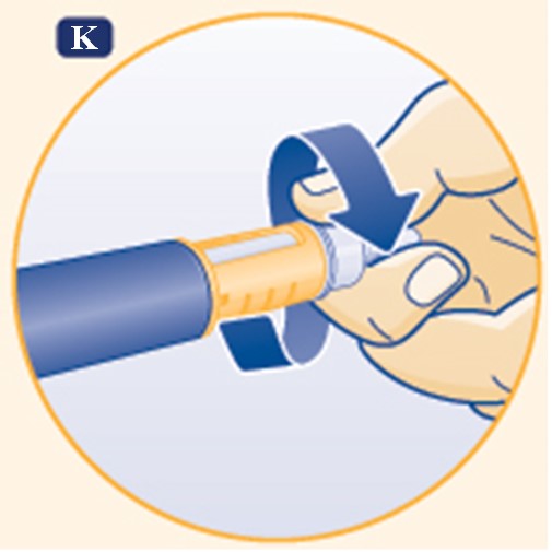 Sätt försiktigt tillbaka det yttre nålskyddet utan att vidröra nålen. Skruva av nålen och kassera den 