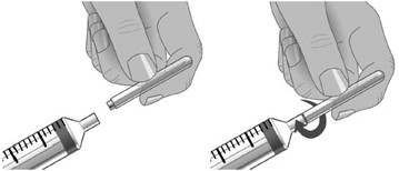 Picture 3 - Attach the needle to the syringe tip