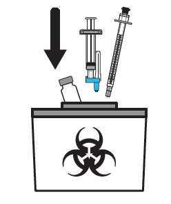 behållare för vassa föremål att kasta sprutor, nålar och injektionsflaska i 