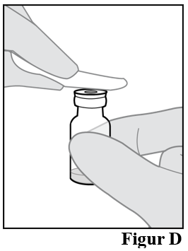 Desinficera den yttre delen av injektionsflaskan