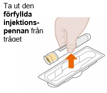 Ta ut injektionspennan från tråget