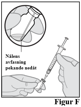 För in filternålen i injektionsflaskan