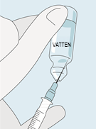 Dra upp sterilt vatten