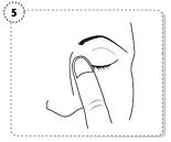 Tryck ett finger mot den inre ögonvrån, håll 1 minut samtidigt som du blundar.