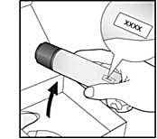 Bilden visar var utgånsdatumet sitter på patronen.