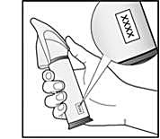 Bilden visar hur utgångsdatumet kan kontrolleras på applikatorn.