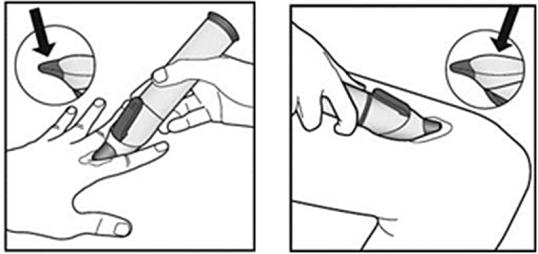 Bilberna visar hur spridningsytan på applikatorn används.