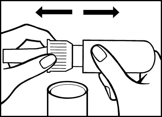 Bilden visar hur du avlägsnar skyddshättan från doseringspumpen