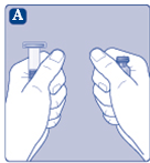 Värm upp injektionsflaskan med händerna till rumstemperatur